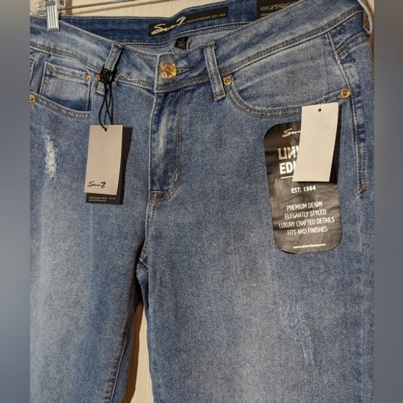 Seven7 Percy Wash 26" Ankle Jeans, Embroidered Floral, Sz 12 - Picture 3 of 10